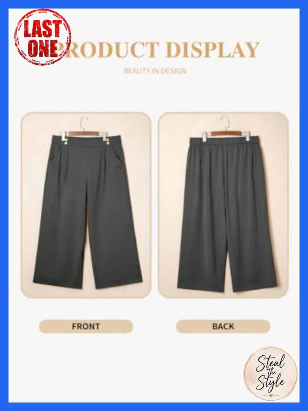 Plus Size High Waisted Wide Leg Palazzo Pants with Pockets - Picture 3 of 6